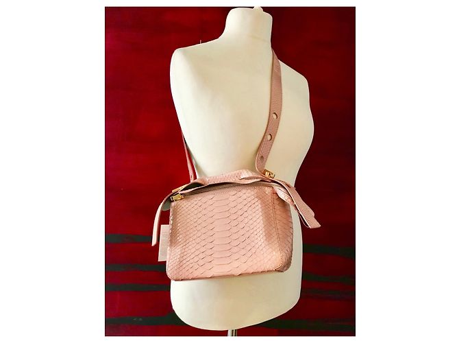 Sophie Hulme Bolt Tasche Rosa Python Leder Pink - Ansicht 14