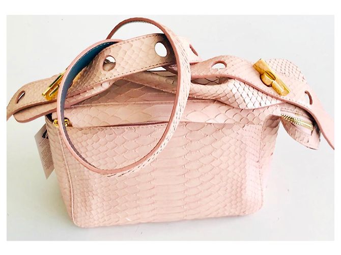 Sophie Hulme Bolt Tasche Rosa Python Leder Pink - Ansicht 15