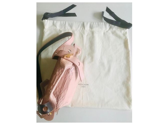 Sophie Hulme Bolt Tasche Rosa Python Leder Pink - Ansicht 17