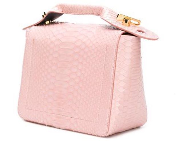 Sophie Hulme Bolt Tasche Rosa Python Leder Pink - Ansicht 4