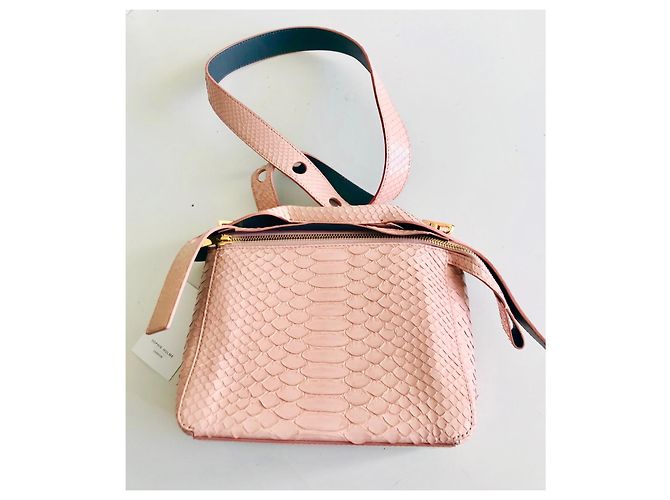 Sophie Hulme Bolt Tasche Rosa Python Leder Pink - Ansicht 7