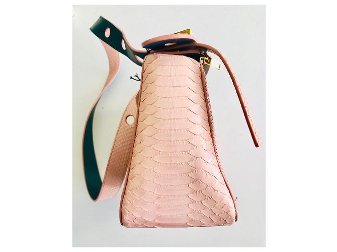 Sophie Hulme Bolt Tasche Rosa Python Leder Pink - Ansicht 8