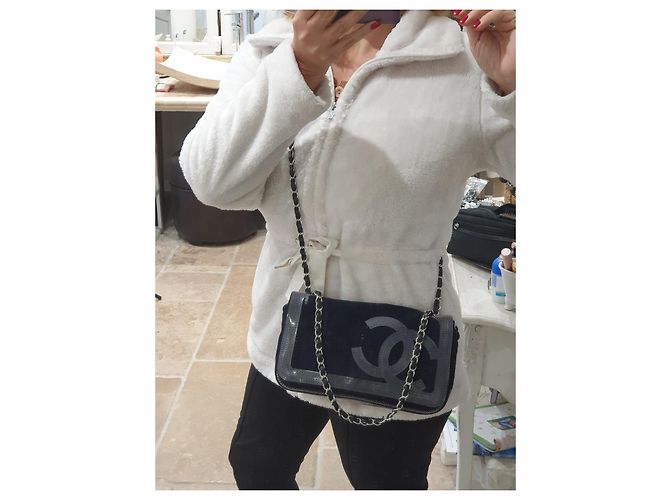 Borsa a mano Chanel Timeless in tweed nero - vista 4