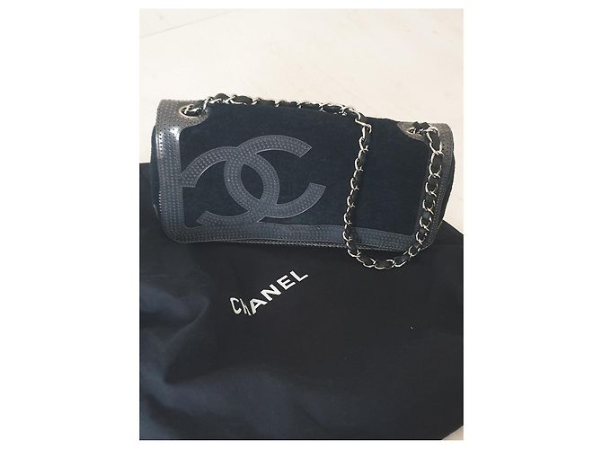 Borsa a mano Chanel Timeless in tweed nero - vista 5