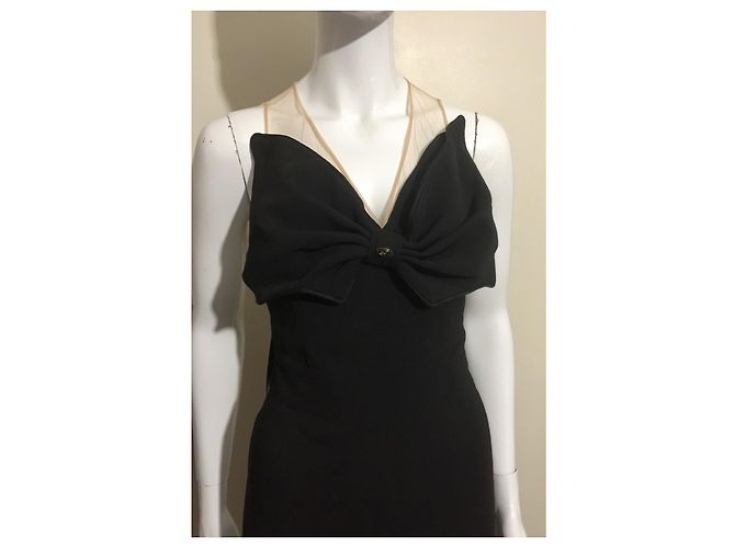 Elisabetta Franchi Mono de noche con cuello ilusión Negro Carne - vista 5