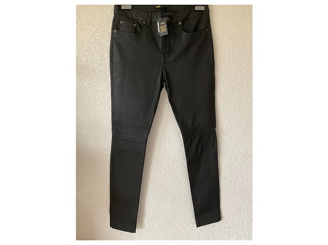 Pantalones Maje de cuero negro - vista 4
