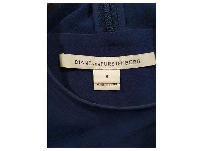 Diane Von Furstenberg DvF Enny Spitzenkleid mit Seidenfutter Blau - Ansicht 4