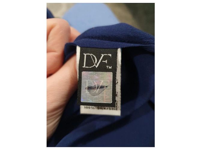 Diane Von Furstenberg DvF Enny Spitzenkleid mit Seidenfutter Blau - Ansicht 5