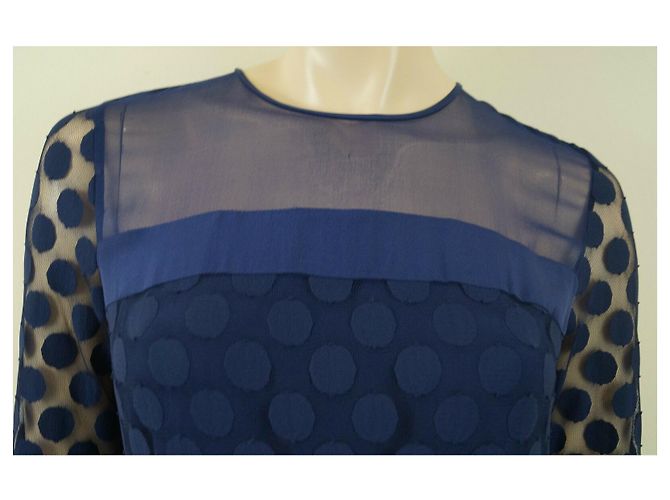 Diane Von Furstenberg DvF Enny Spitzenkleid mit Seidenfutter Blau - Ansicht 9