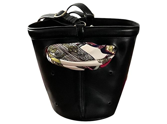 Mangeoire Hermès Vintage schwarze Feeder-Eimertasche - Ansicht 2