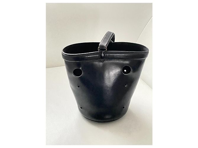 Mangeoire Hermès Vintage schwarze Feeder-Eimertasche - Ansicht 8