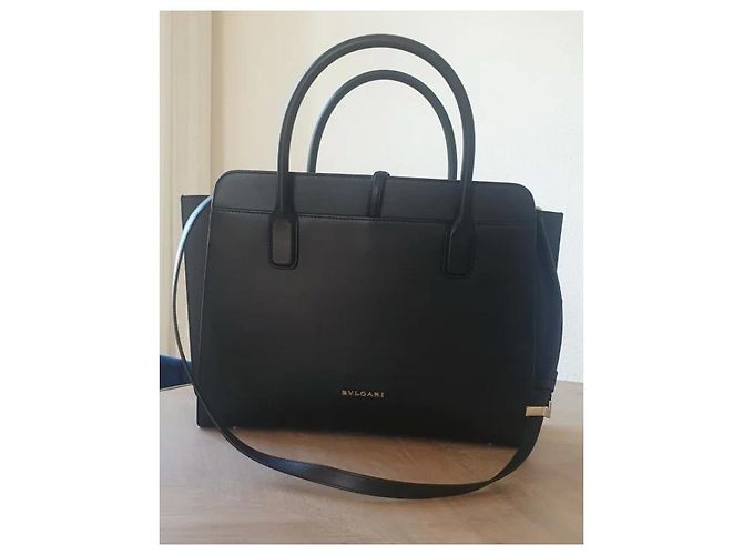 Borsa tote Bulgari Alba in pelle di vitello martellata nera Nero - vista 11