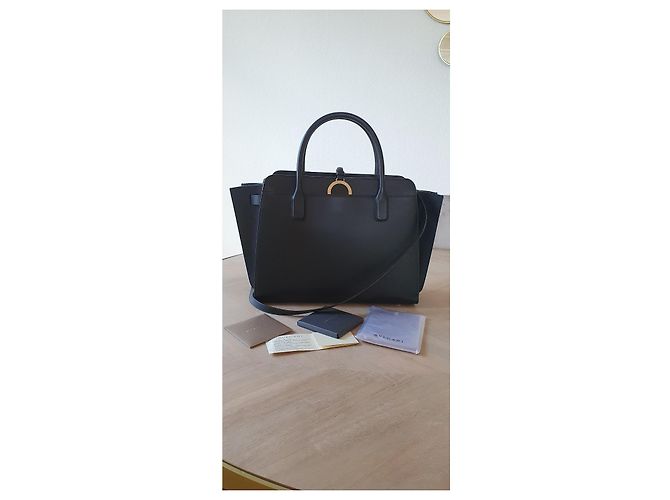 Borsa tote Bulgari Alba in pelle di vitello martellata nera Nero - vista 2