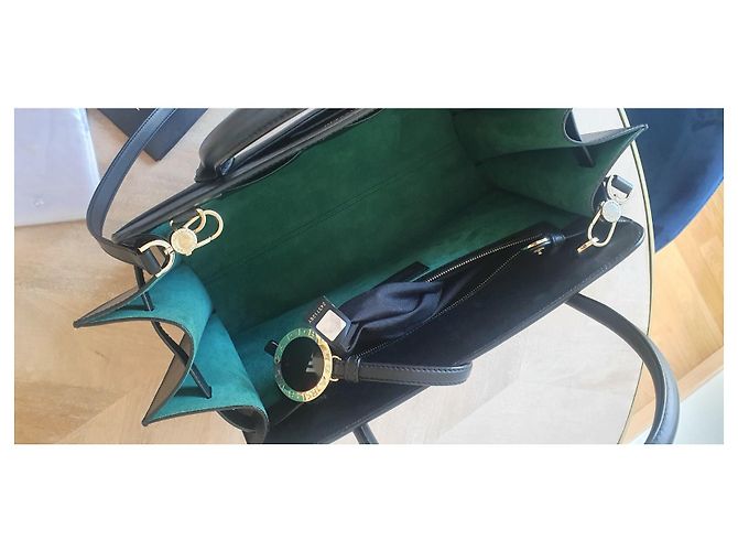 Borsa tote Bulgari Alba in pelle di vitello martellata nera Nero - vista 4
