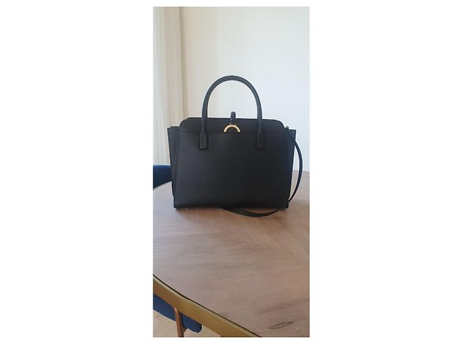 Borsa tote Bulgari Alba in pelle di vitello martellata nera Nero - vista 9