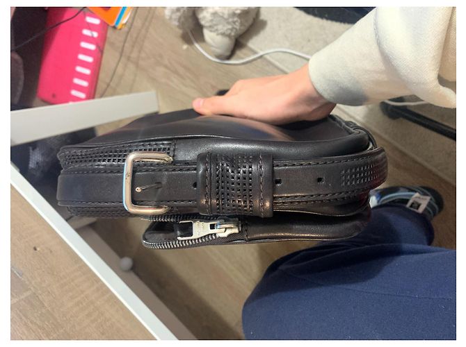 Louis Vuitton Trotteur MM Borsa a Tracolla Marrone Pelle - vista 7