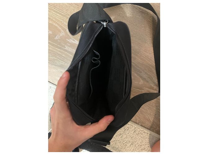 Borsa a tracolla Montblanc nera in pelle e tessuto Nero - vista 2