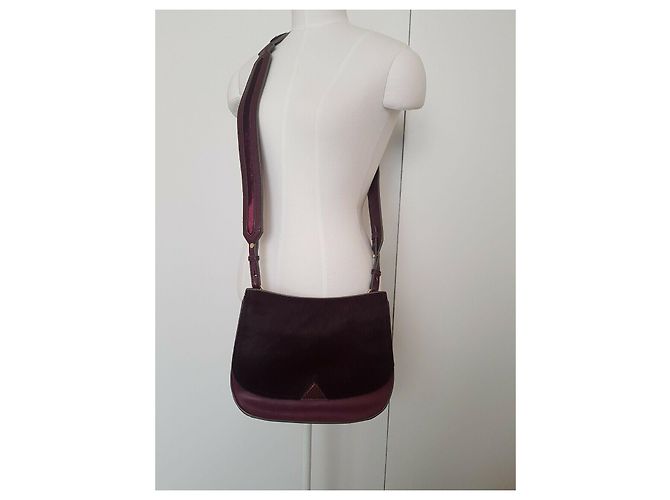 Brian Atwood Borsa a tracolla bordeaux con finiture in cavallino Porpora - vista 2