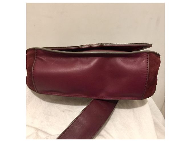 Brian Atwood Borsa a tracolla bordeaux con finiture in cavallino Porpora - vista 8