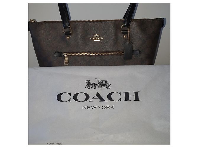 Borsa Tote Coach in Pelle Nera Nero - vista 3