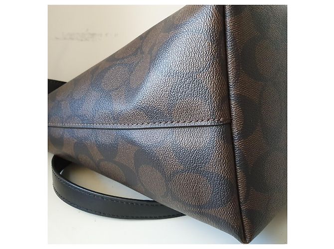 Borsa Tote Coach in Pelle Nera Nero - vista 5