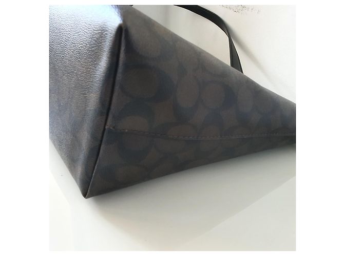 Borsa Tote Coach in Pelle Nera Nero - vista 6