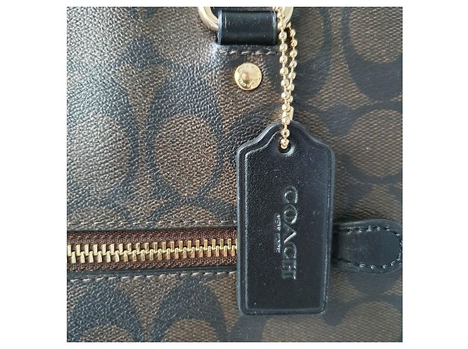 Borsa Tote Coach in Pelle Nera Nero - vista 8
