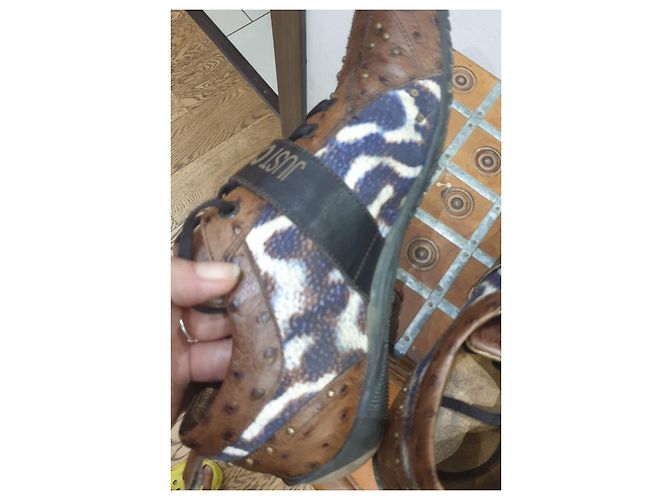 Just Cavalli scarpe sneakers animalier Marrone - vista 7
