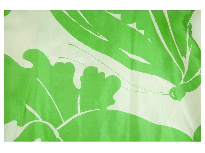 Tibi Green Leaves Blanco Floral Manga Corta Hombros Abiertos Mini Vestido Talla S Verde - vista 4