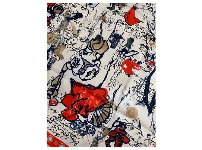 Sciarpa Christian Lacroix in cotone motivo personaggi Multicolore - vista 3