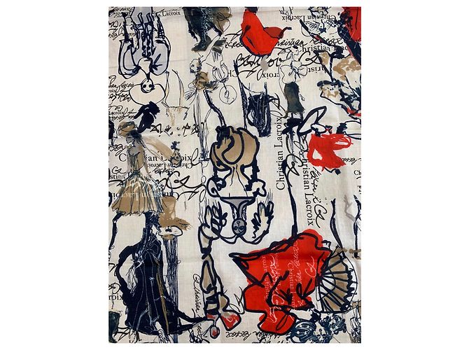 Sciarpa Christian Lacroix in cotone motivo personaggi Multicolore - vista 4