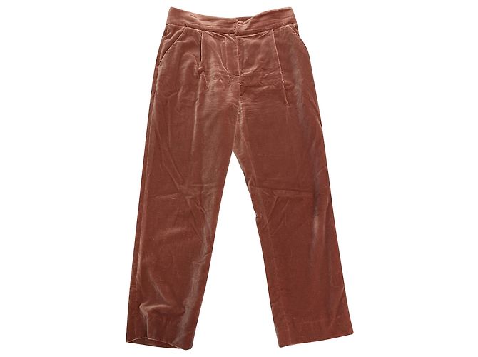 Pantalones cortos de pernera recta en terciopelo rosa de Brunello Cucinelli - vista 3