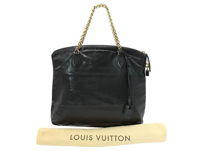 Louis Vuitton Tote Lockit de Piel Negra con Cadena Dorada Otoño / Invierno 2013 Negro - vista 10