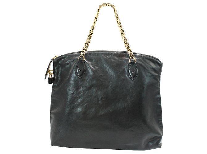 Louis Vuitton Tote Lockit de Piel Negra con Cadena Dorada Otoño / Invierno 2013 Negro - vista 3