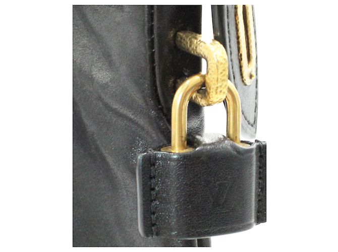 Louis Vuitton Tote Lockit de Piel Negra con Cadena Dorada Otoño / Invierno 2013 Negro - vista 7