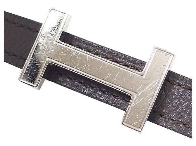 Hermès Cinturón de cuero Hermes Grey Constance Plata Gris - vista 5