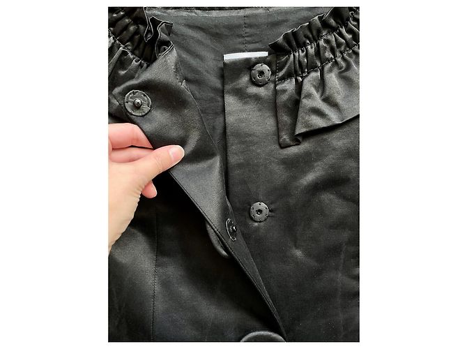 Abrigo Moschino Cheap And Chic de algodón y seda negro - vista 2