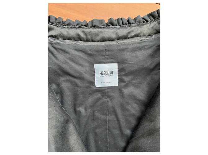 Abrigo Moschino Cheap And Chic de algodón y seda negro - vista 3