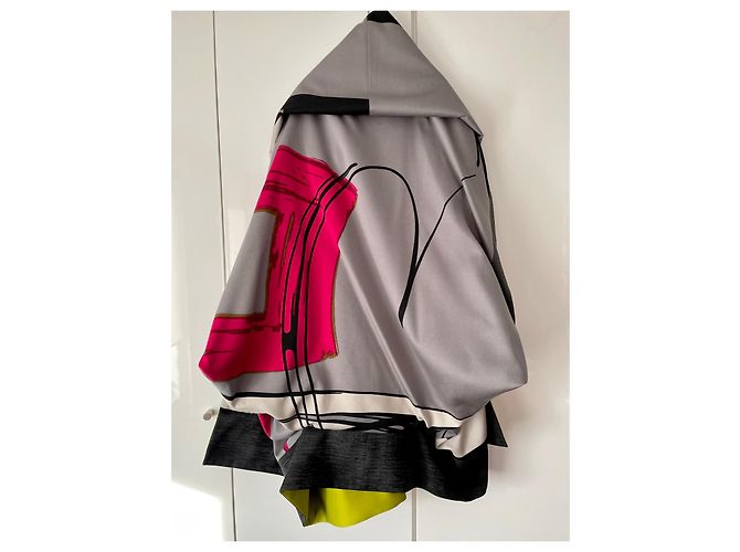 Kenzo Chaqueta Kimono de Lana Gris y Rosa Multicolor - vista 14
