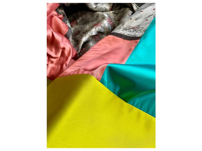 Kenzo Chaqueta Kimono de Lana Gris y Rosa Multicolor - vista 17