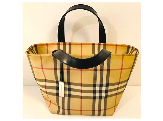 Burberry Vintage Check Canvas Tote Bag Beige - Ansicht 11
