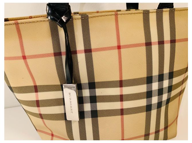 Burberry Vintage Check Canvas Tote Bag Beige - Ansicht 6