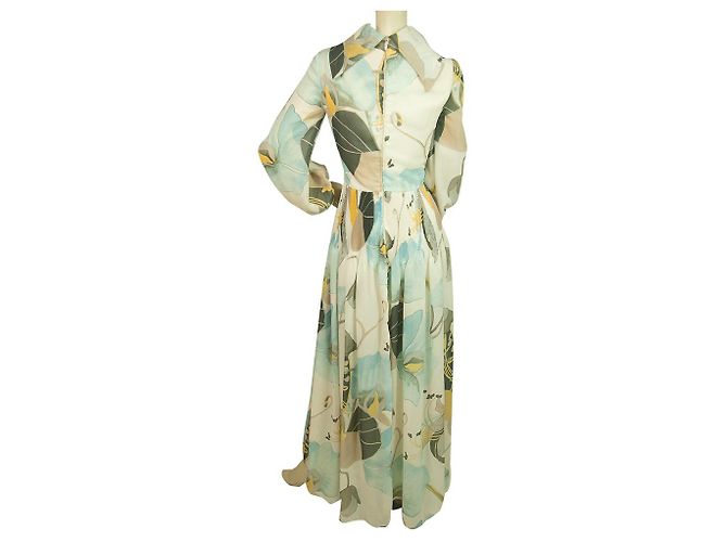 Frank Usher Multicolor Floral Langarm Maxi Langes Kleid Gr 138 Mehrfarben - Ansicht 2