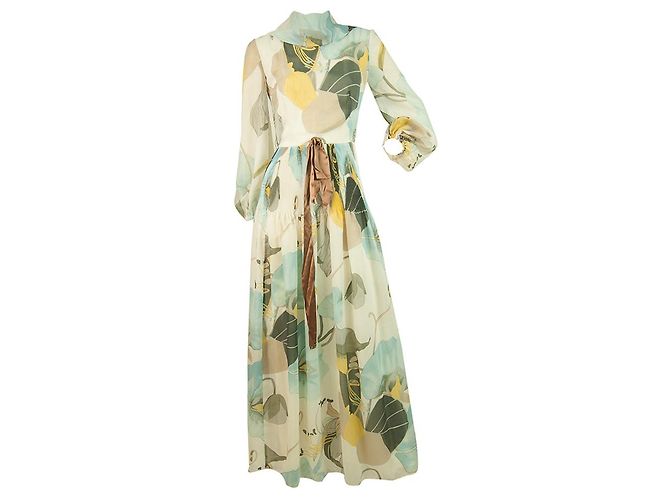 Frank Usher Multicolor Floral Langarm Maxi Langes Kleid Gr 138 Mehrfarben - Ansicht 5