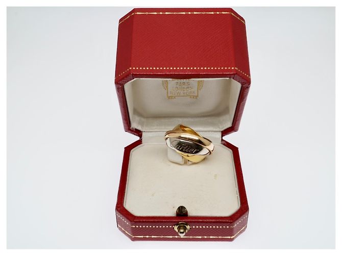 Love Anello rotante tricolore Cartier Trinity 18K rosa bianca e oro giallo Gold hardware - vista 11