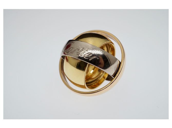 Love Anello rotante tricolore Cartier Trinity 18K rosa bianca e oro giallo Gold hardware - vista 2
