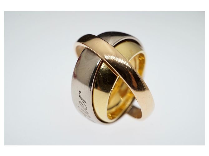 Love Anello rotante tricolore Cartier Trinity 18K rosa bianca e oro giallo Gold hardware - vista 4