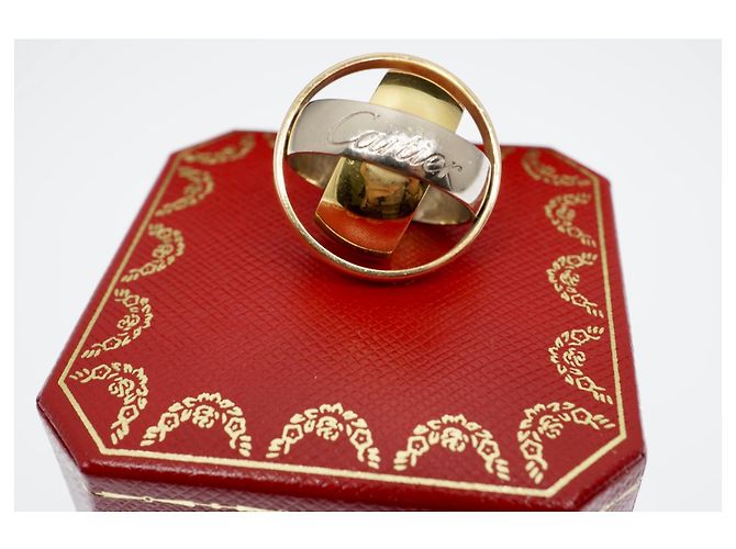 Love Anello rotante tricolore Cartier Trinity 18K rosa bianca e oro giallo Gold hardware - vista 7