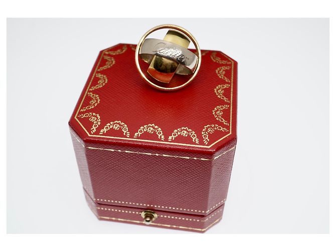 Love Anello rotante tricolore Cartier Trinity 18K rosa bianca e oro giallo Gold hardware - vista 8