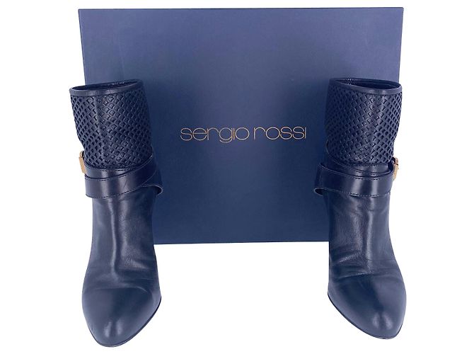 Sergio Rossi Scarpe Donna Boots in Black Leather - view 8